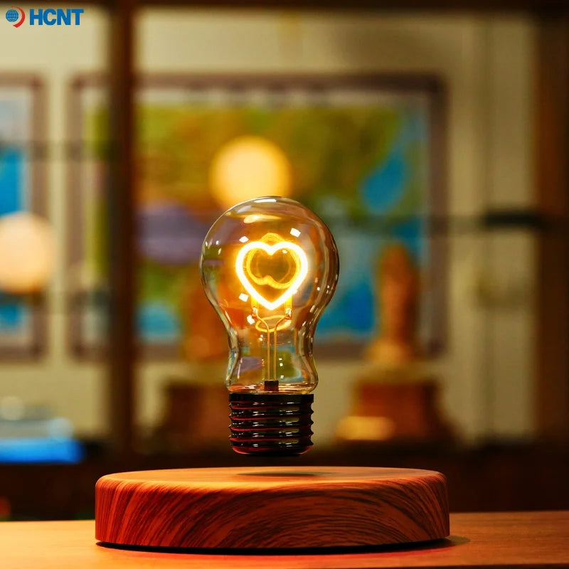 HCNT Levitating Bulb Lamp Magnetic Floating Light Desk Lamp Table lamp Night Light Automatic Rotating Light for Unique Gifts