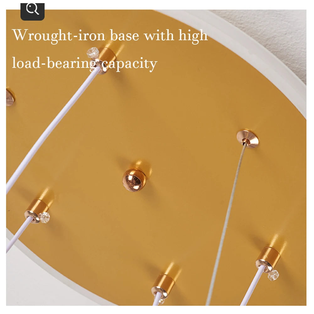 LED Pendant Light With Wavy Ring Dimmable Three Color Temperatures
