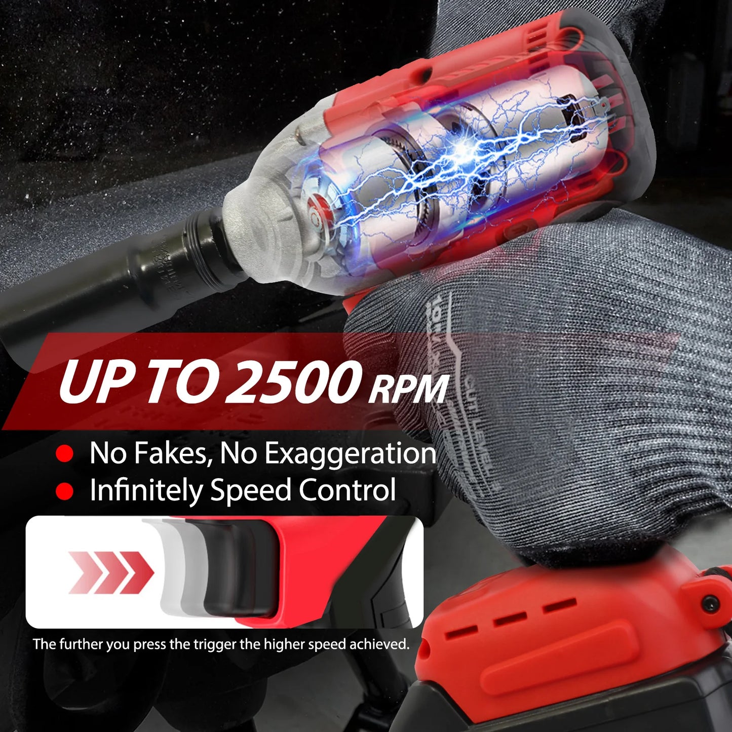 1000Nm Cordless Impact Wrench Brushless 20V For Car And Truck