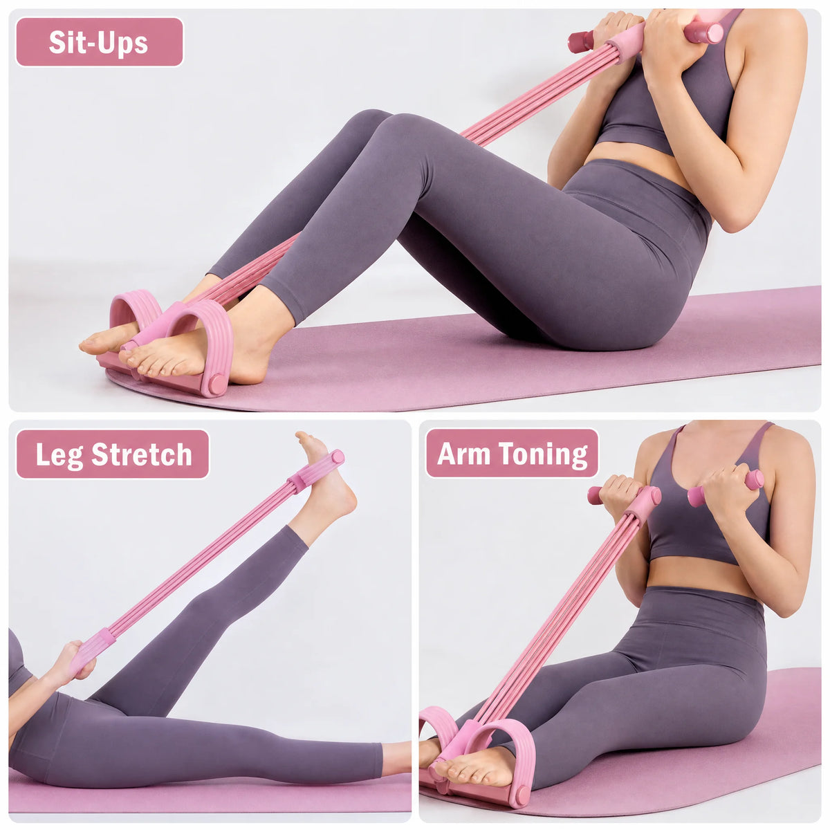 Professional 6 Tube Resistance Band Pedal Exerciser Set